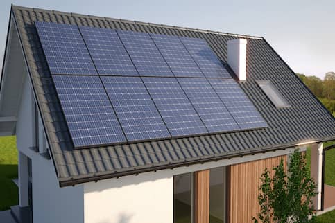 solar panels on modern houses