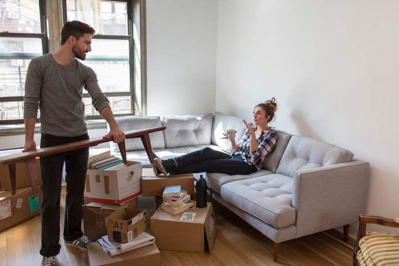 couple moves into new home