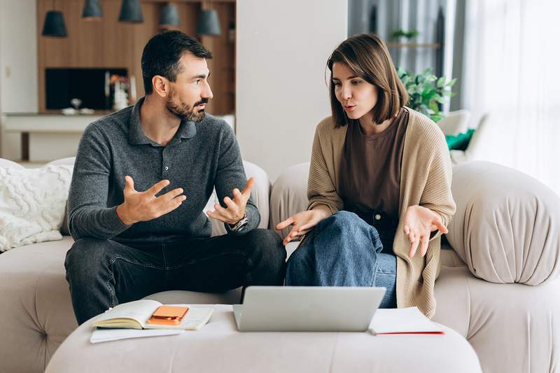 Couple deciding if they want to buy after a home inspection.